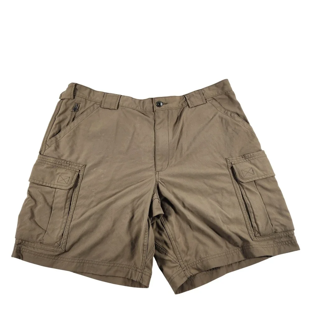 Duluth Trading Co Mens Brown Nylon Cargo Shorts 2XL  Workwear Outdoor Hiking‎